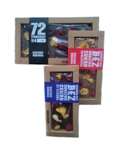 Chocolu chocolate set of 3 pieces with fruit