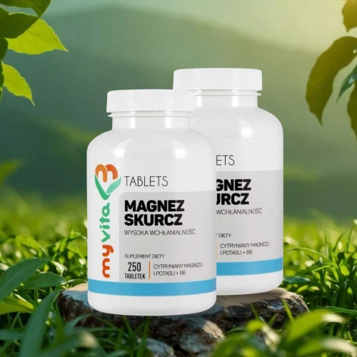 MAGNEZ SKURCZ CYTRYNIAN + POTAS + WITAMINA B6 250 Tabl. MyVita 