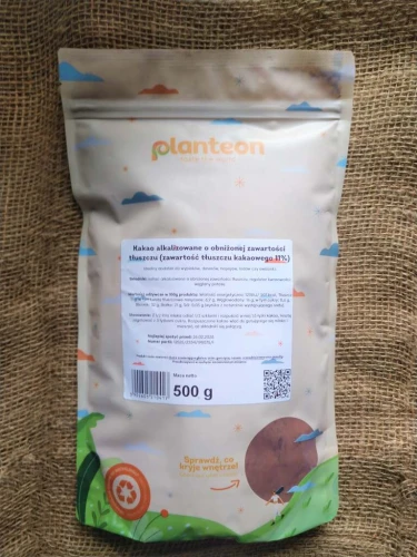 KAKAO ALKALIZOWANE O OBNIŻONEJ ZAWARTOŚCI TŁUSZCZU 11% 500G