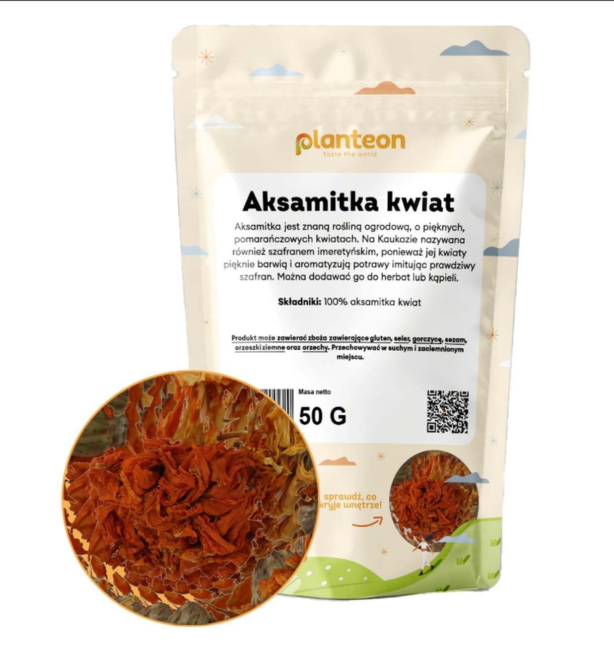 AKSAMITKA KWIATY SUSZONE 50G